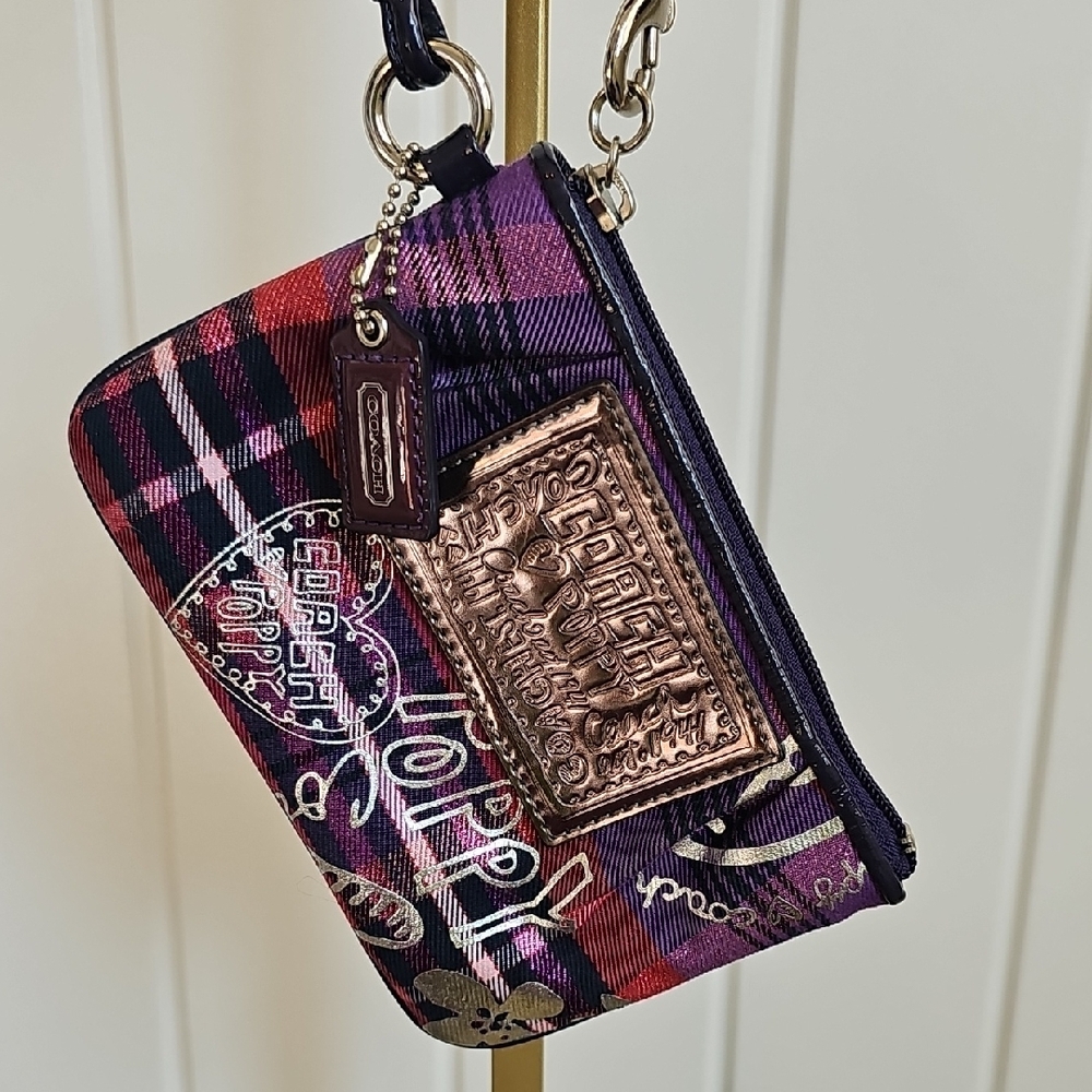 Coach 2010 Poppy Tartan Plaid Glam Tote And Matching Wristlet EUC - Picture 10 of 14